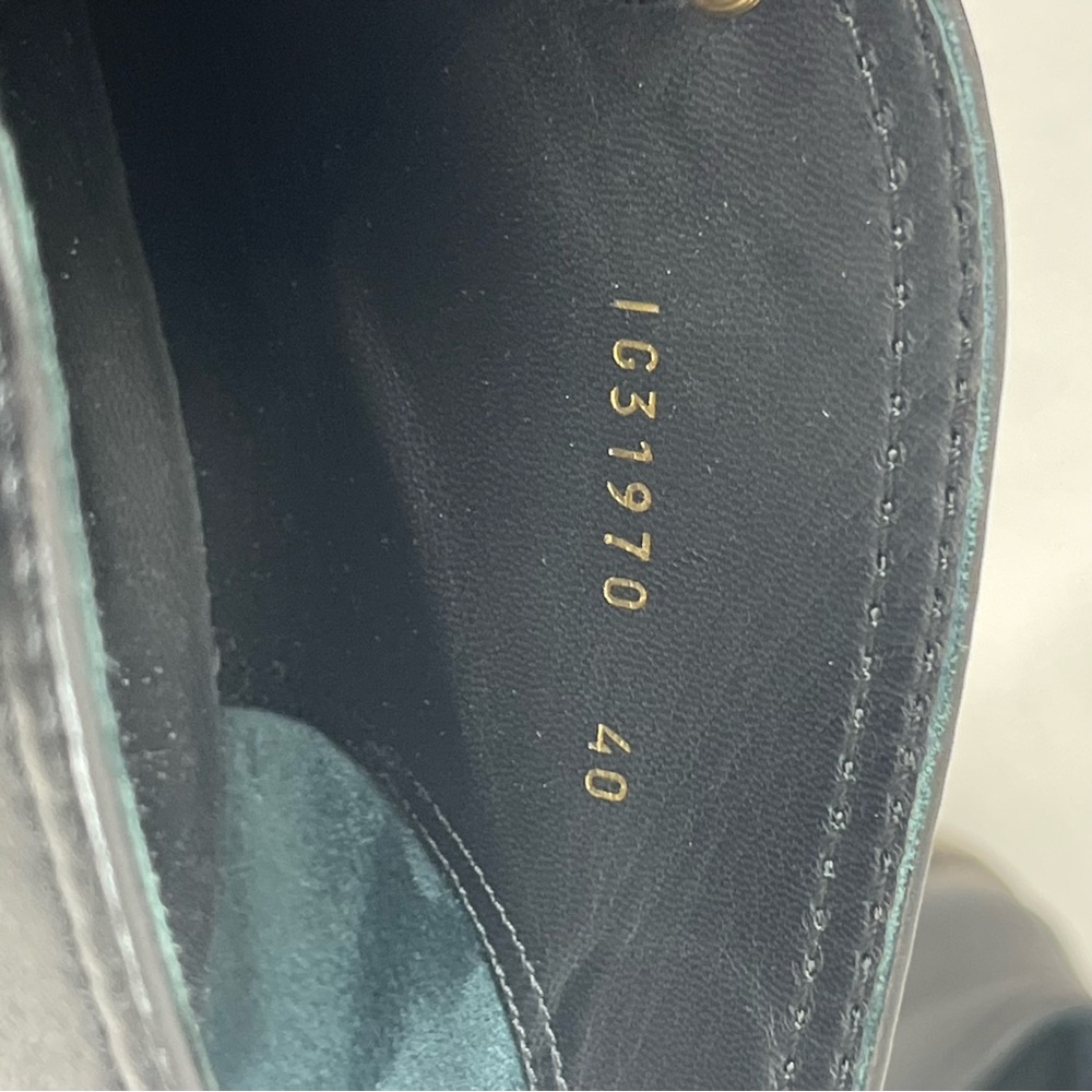 Chanel Black Leather Lace-Up Ankle Boots G31797 CC Logo Crepe Sole Sz40 US 9.5 - Picture 12 of 13